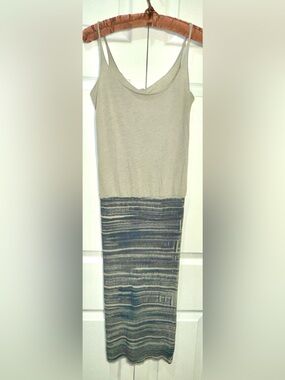 Raquel Allegra Basic Tie Dye Ombre Tank Midi Dress Gray Blue Size 1 (small/4-6)